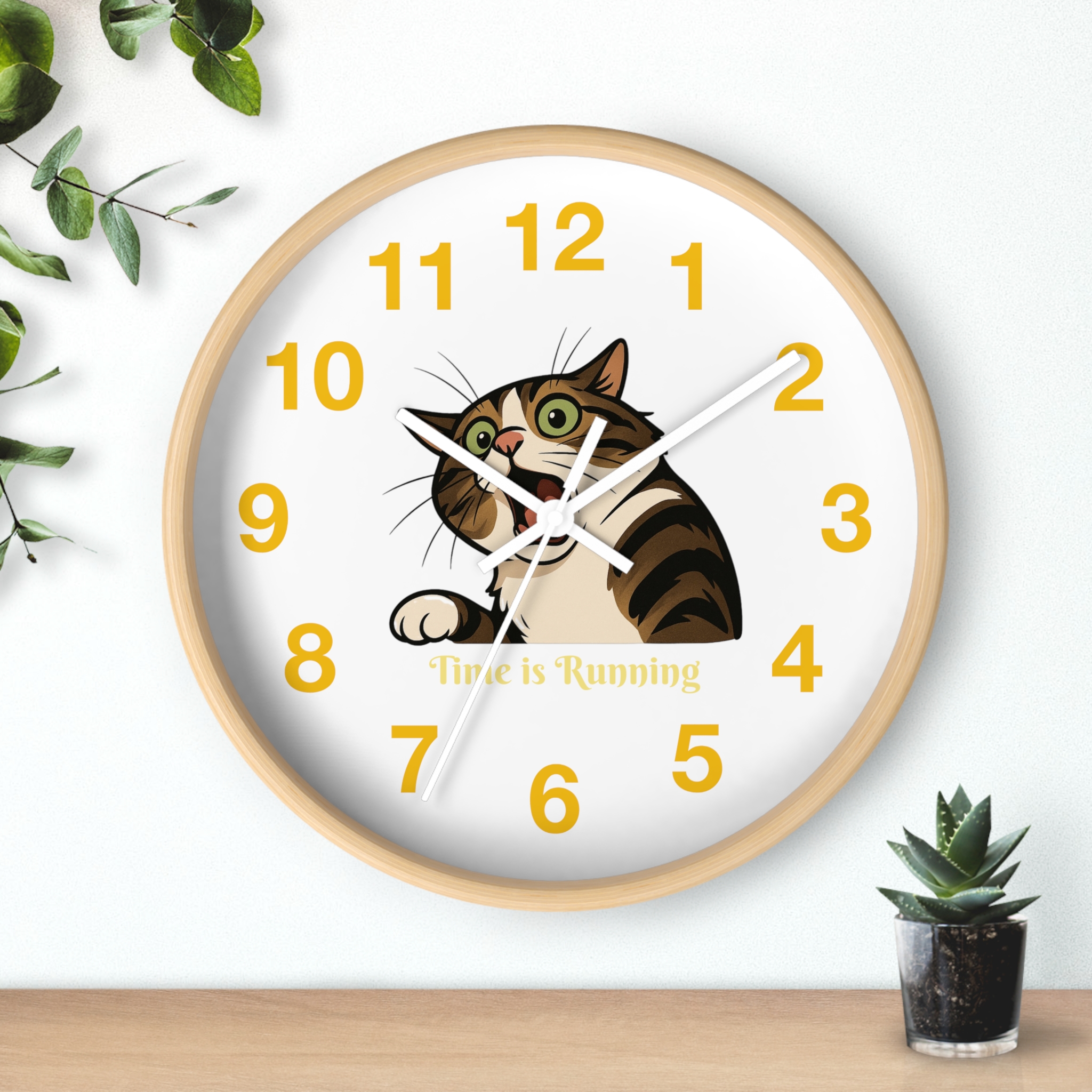 Funny Cat Wall Clock - Time is Running, Cat Decor, Unique Gift for Cat Lovers, Home Office Wall Art, Quirky Kitty Clock - Image 18