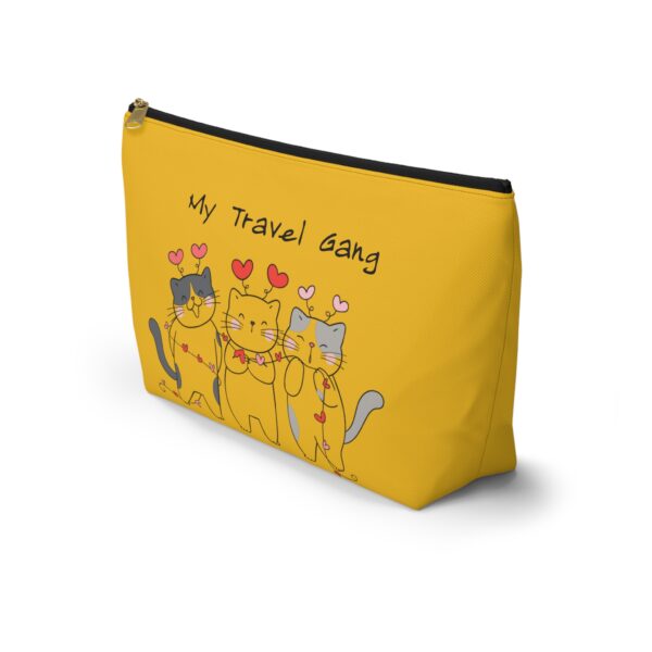 My Travel Gang cat trio Accessory Pouch | T‑bottom zipper bag - Image 3