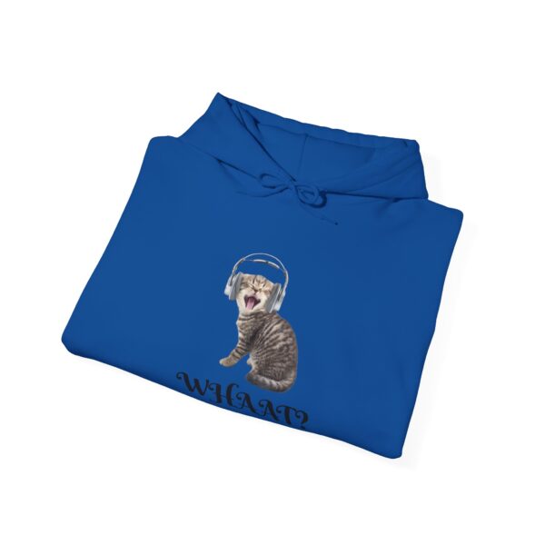 Cat Wearing Headphones 'Whaat?' Hoodie | Funny Kitty Graphic - Image 28