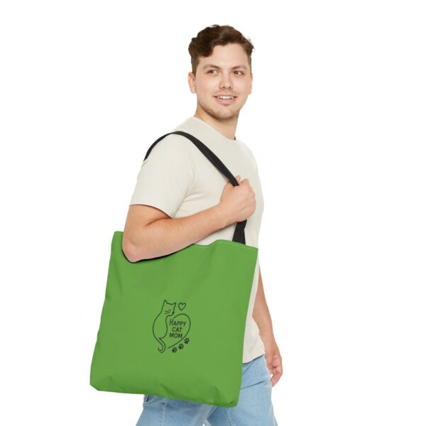 Happy Cat Mom Tote Bag – Eco-Friendly Cat Lover Gift, Stylish Shopping Bag, Pet Parent Accessory, Weekend Outing Companion - Image 11