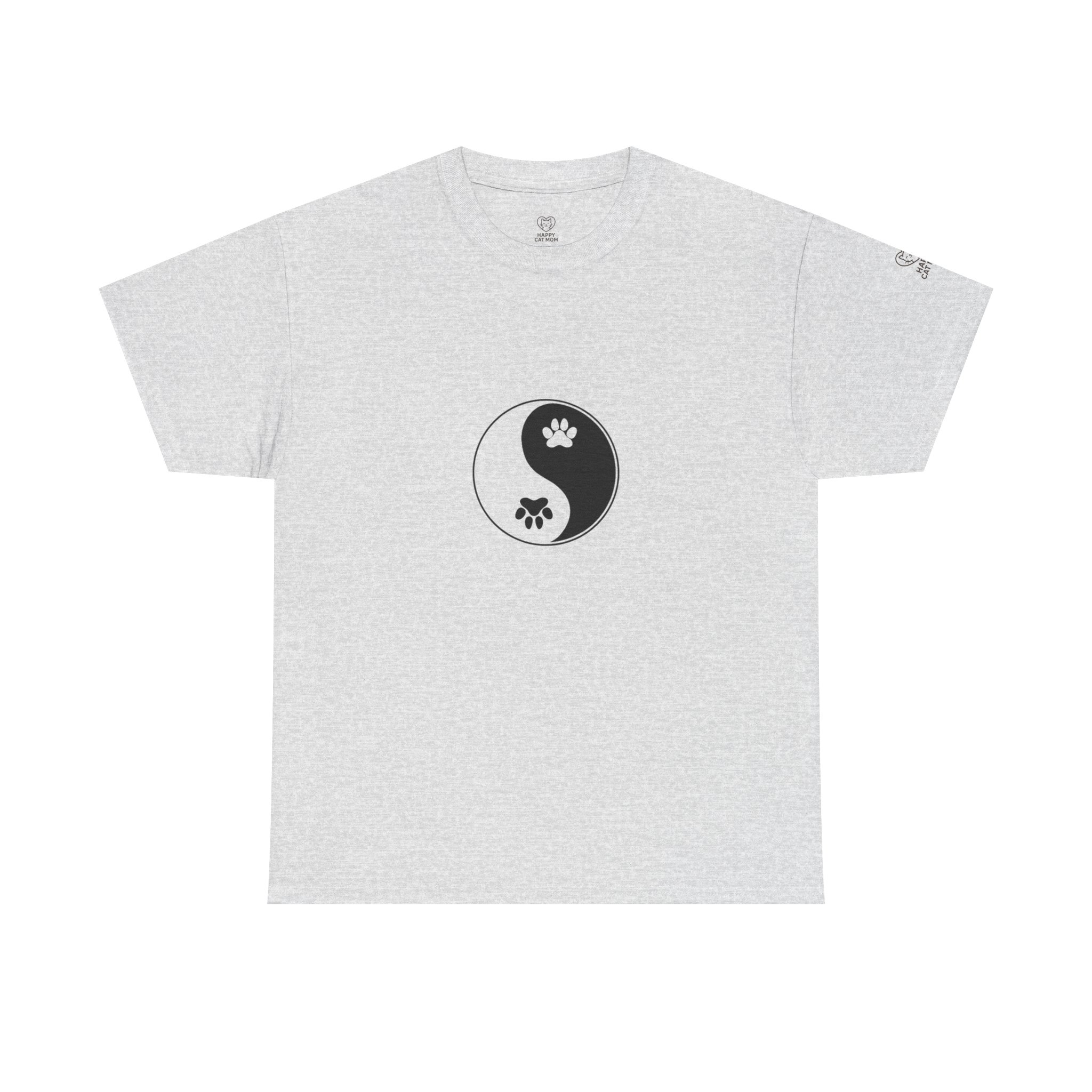 Yin Yang Unisex Heavy Cotton Tee, Pet Lovers Shirt, Spiritual Cotton Tee, Philosophy Gift, Everyday Casual Wear - Image 5
