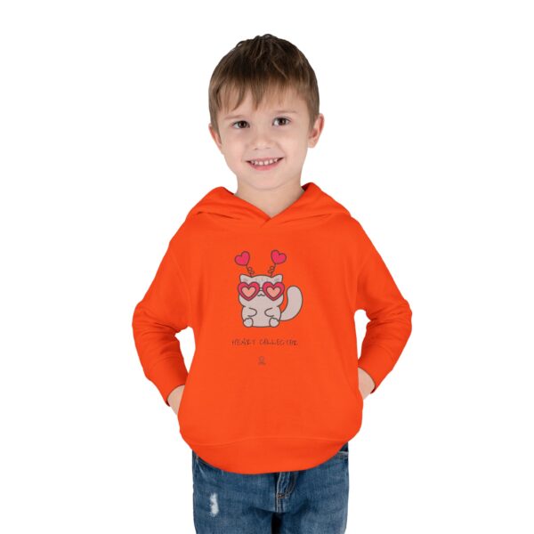 Heart Eyes Cat Toddler Hoodie | Cute Kitty Valentine Pullover - Image 7