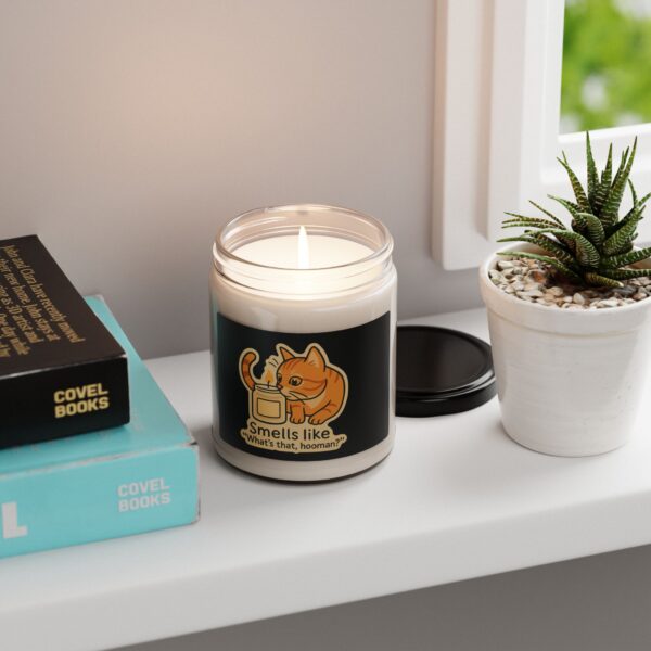 Smells like What's That Hooman Soy Candle — 9oz Scented Jar (Novelty Cat Design) - Image 4