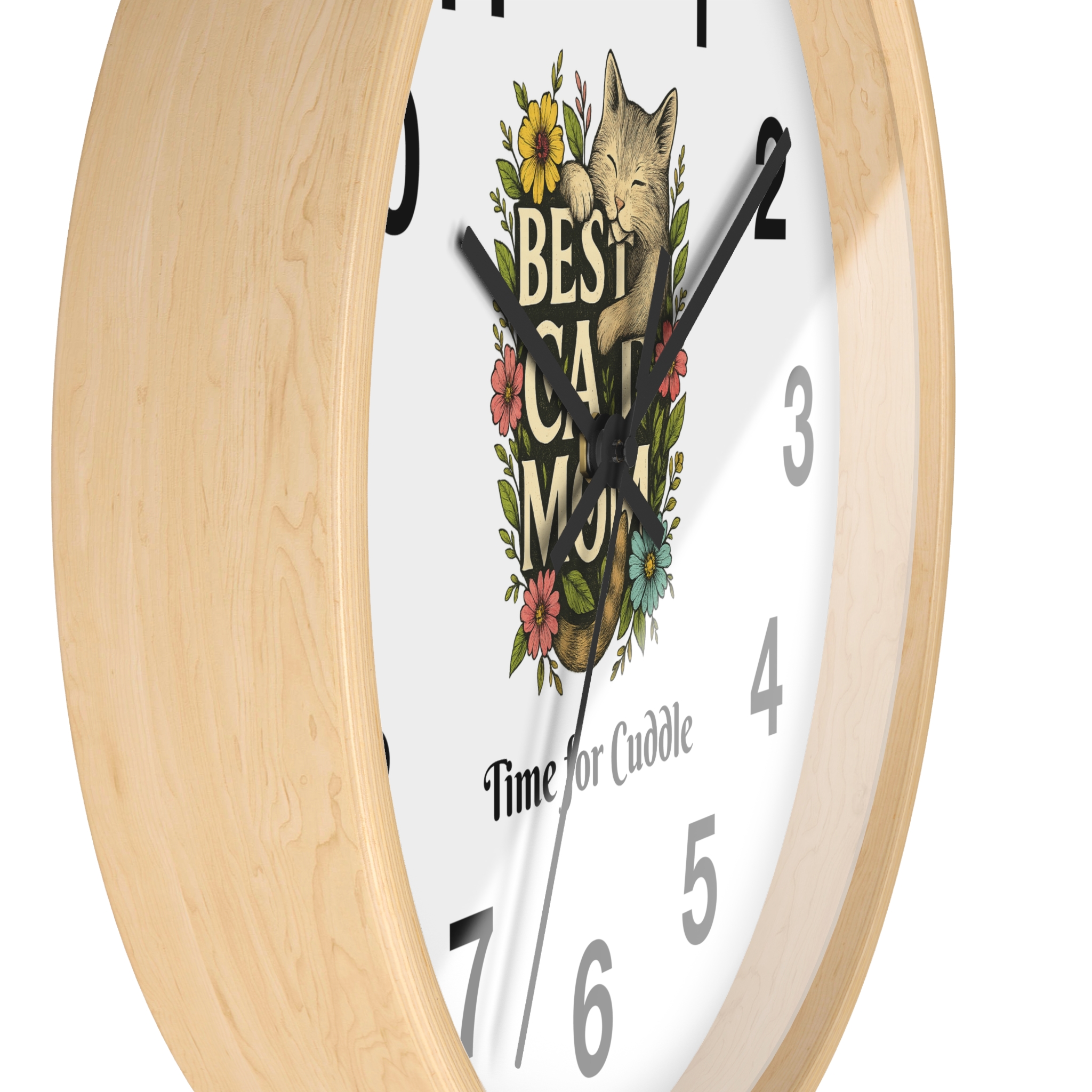 Funny Cat Wall Clock - Time is Running, Cat Decor, Unique Gift for Cat Lovers, Home Office Wall Art, Quirky Kitty Clock - Image 14