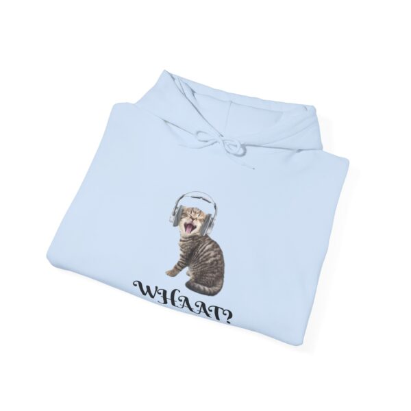 Cat Wearing Headphones 'Whaat?' Hoodie | Funny Kitty Graphic - Image 24