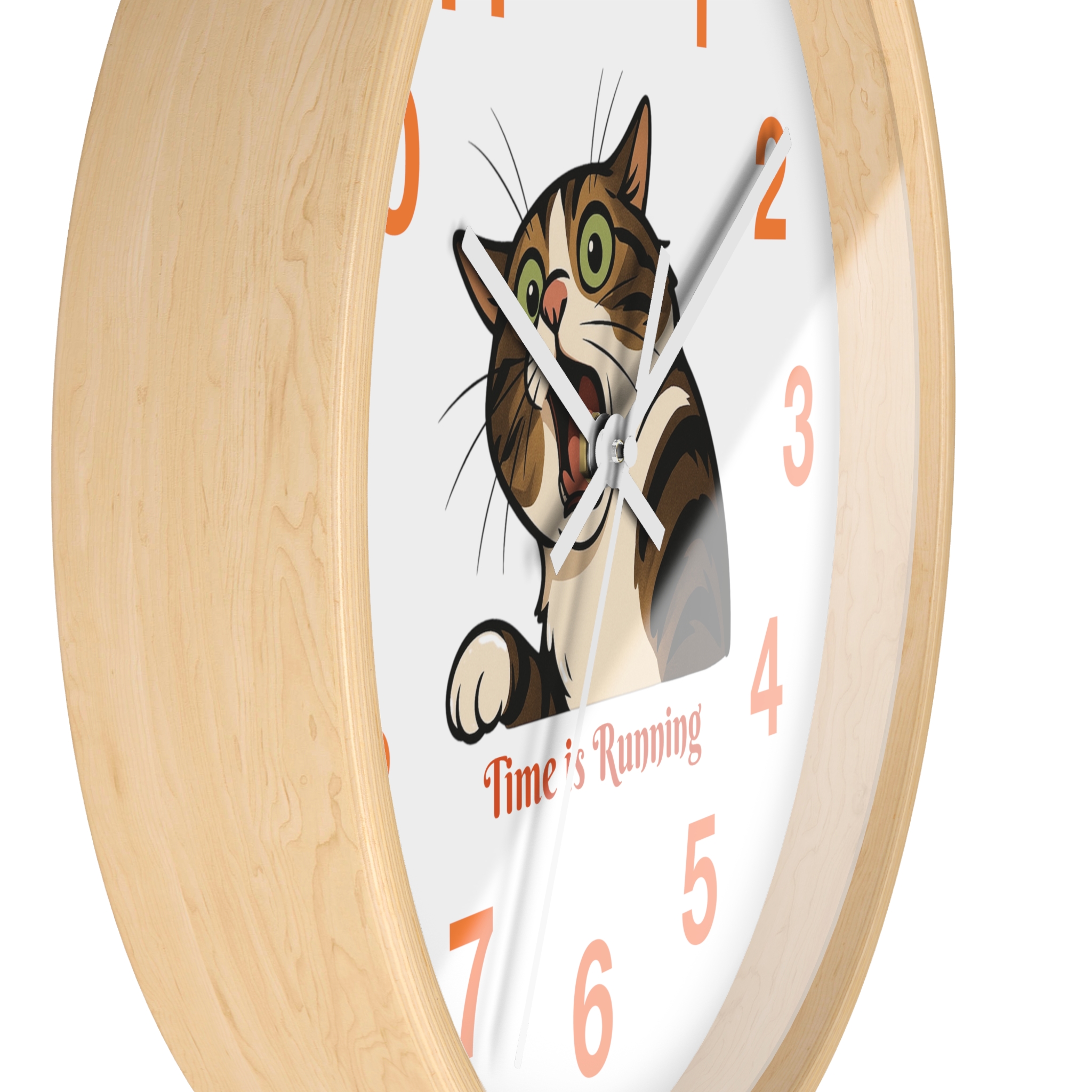 Funny Cat Wall Clock - Time is Running, Cat Decor, Unique Gift for Cat Lovers, Home Office Wall Art, Quirky Kitty Clock - Image 17