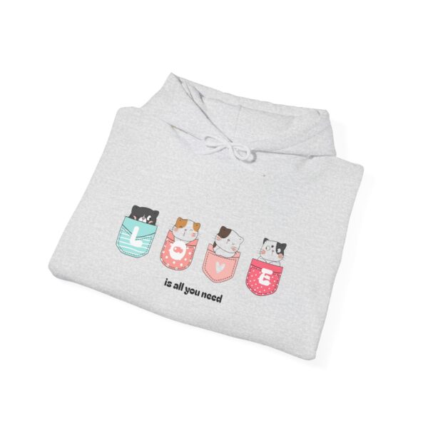 Kawaii Cats in Pockets Hoodie | Cute Cat Illustration Sweatshirt - Image 4