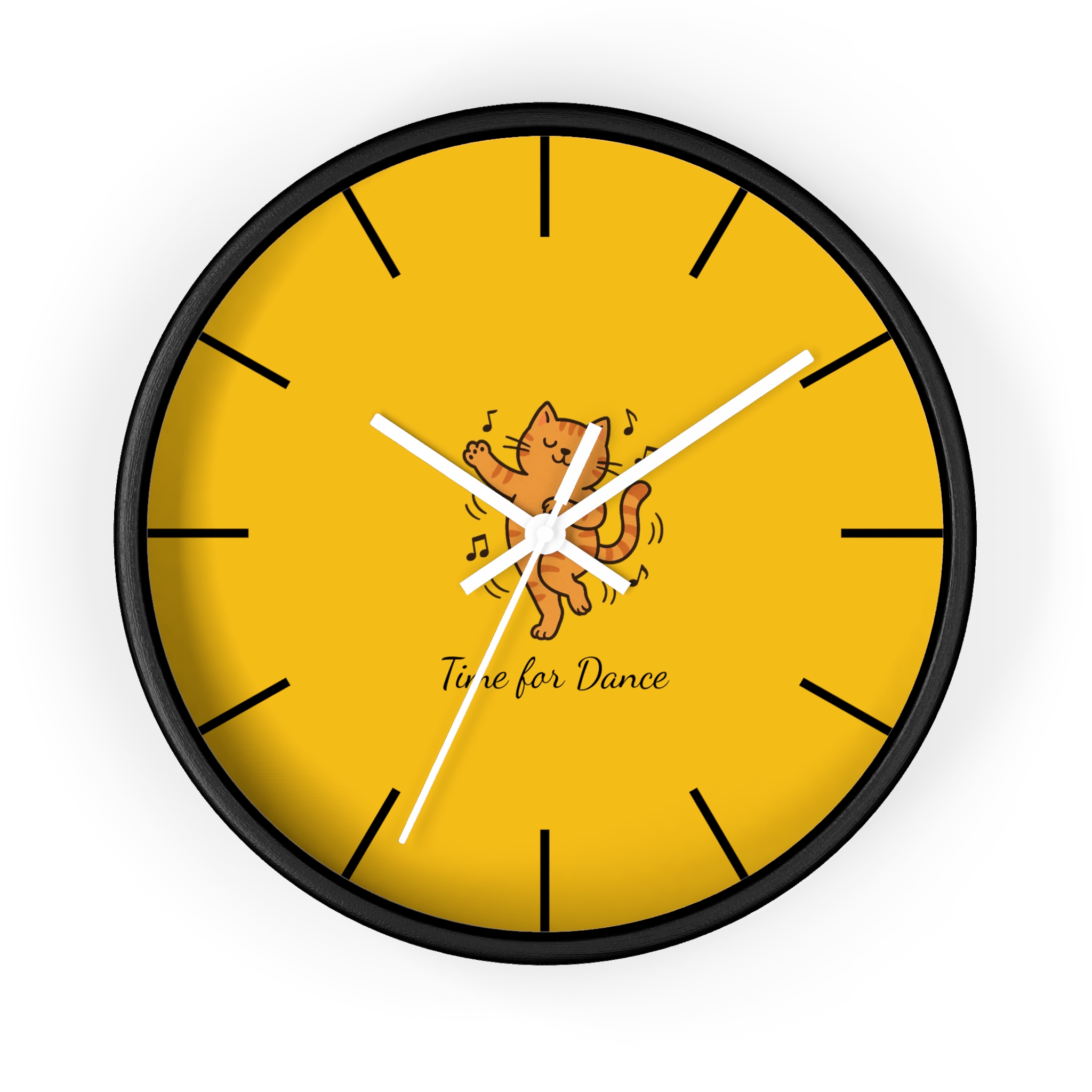Funny Cat Wall Clock - Time for Dance, Cat Decor, Unique Gift for Cat Lovers, Home Office Wall Art, Quirky Kitty Clock - Image 4
