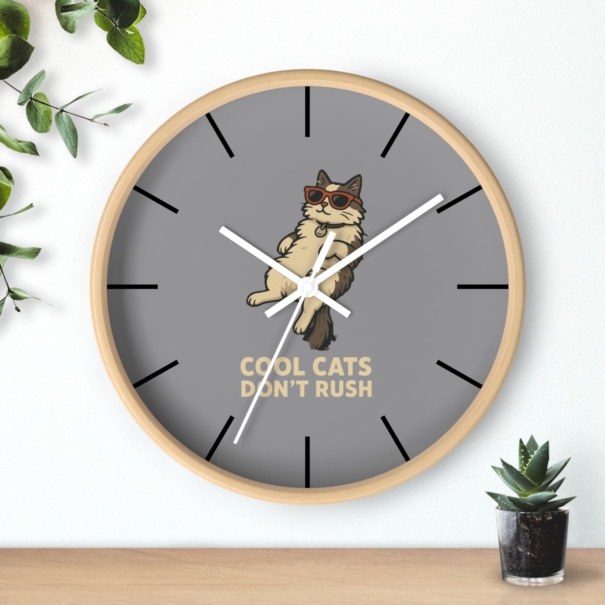Funny Cat Wall Clock - Time is Running, Cat Decor, Unique Gift for Cat Lovers, Home Office Wall Art, Quirky Kitty Clock - Image 18