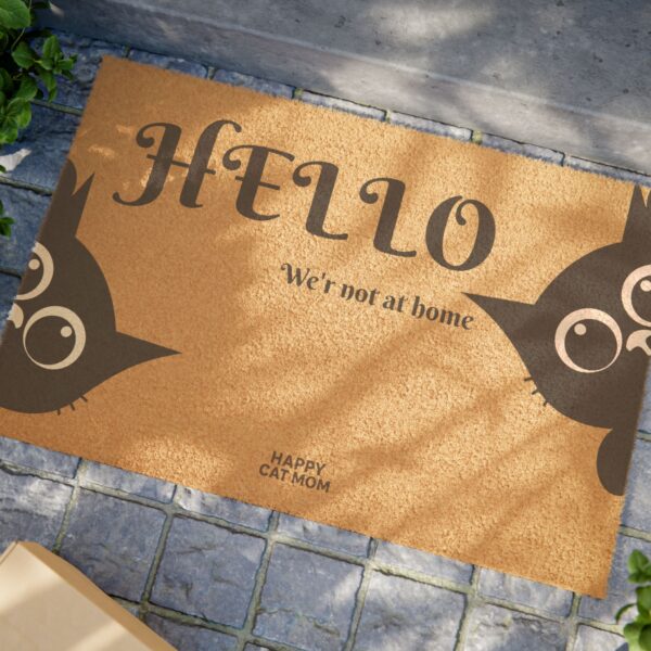 Hello Peekaboo Cats Doormat | Funny Cat Welcome Mat - Image 4