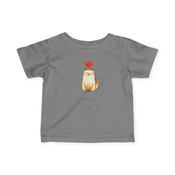 Cute Cat with Heart Infant Tee | Baby Cat Illustration, Neutral Shirt - Image 19
