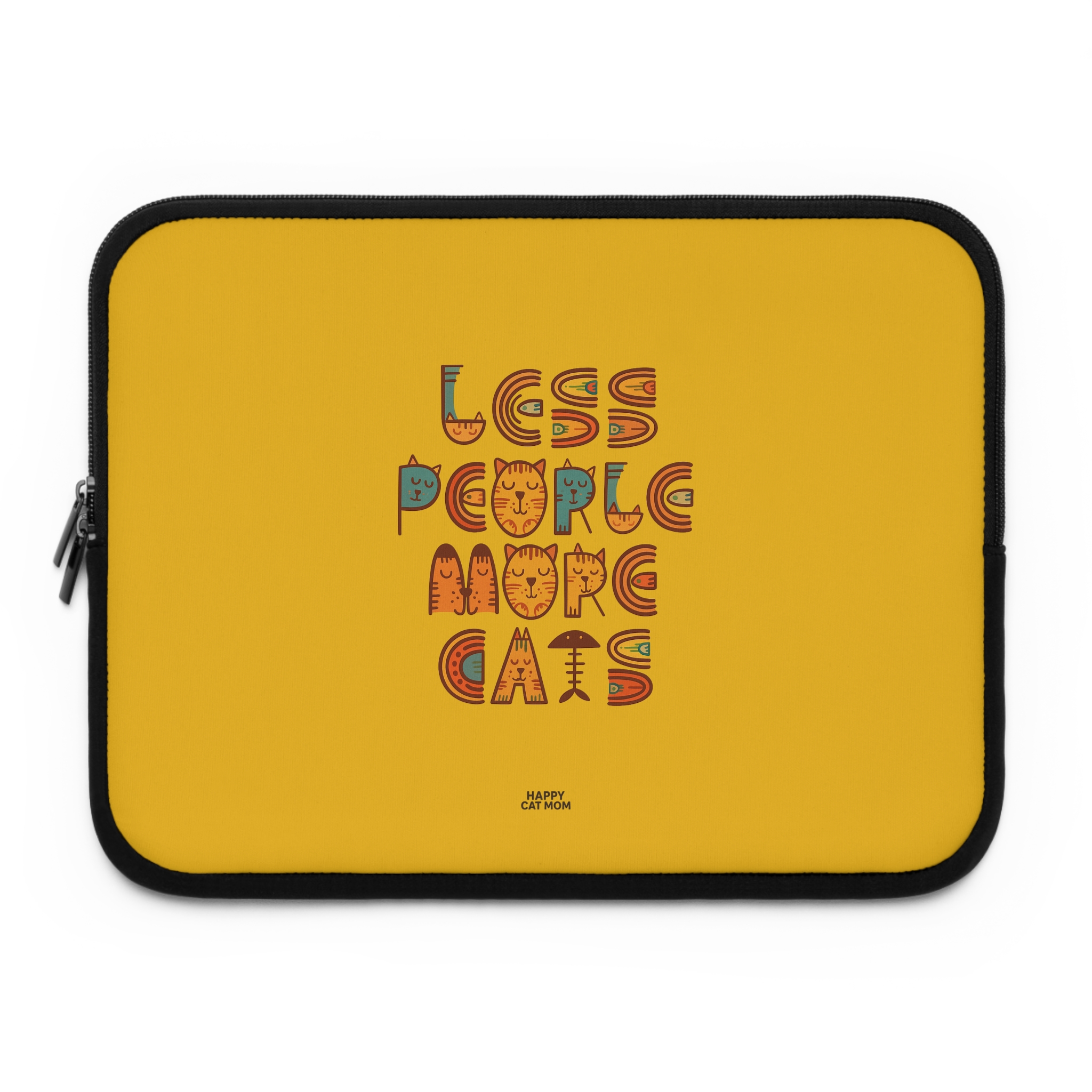Laptop Sleeve- Less People More Cats, Fun Tech Case, Stylish Computer Bag, Gift for Cat Lovers, Cute Accessory for Every Occasion, Laptop Protector - Image 9