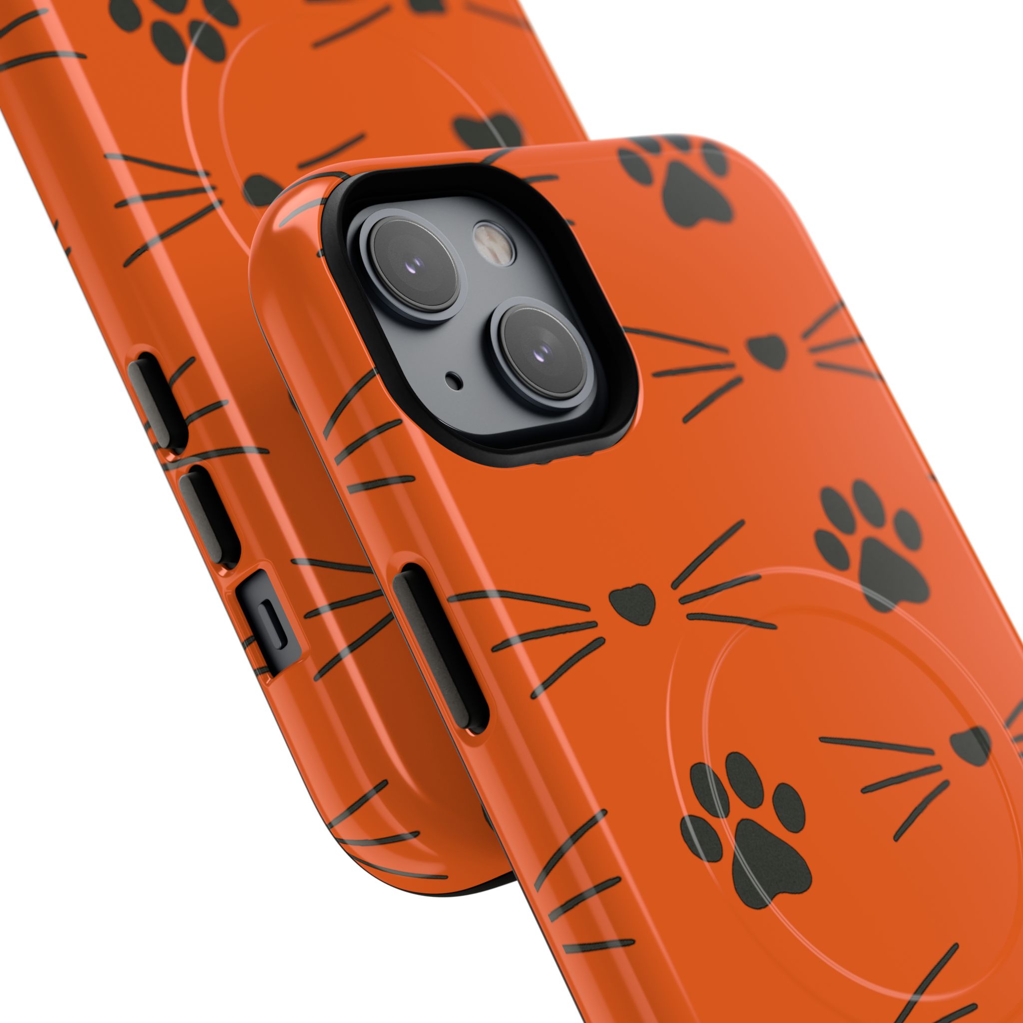 Cute Cat Pattern Magnetic Phone Case, Pet Lover Gift, Fun Yellow Phone Cover, Whiskers Design, Unique Animal Case, Birthday Gift - Image 38