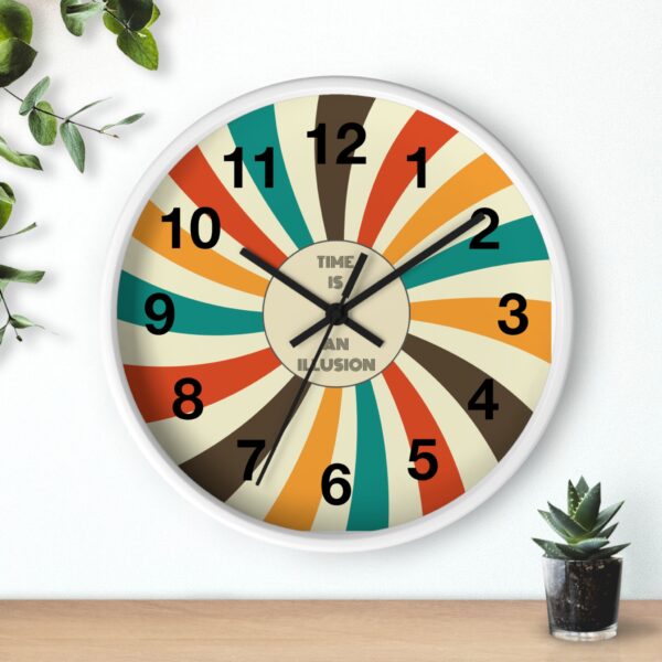 Funny Cat Wall Clock - Time is an Illusion, Cat Decor, Unique Gift for Cat Lovers, Home Office Wall Art, Quirky Kitty Clock - Image 9