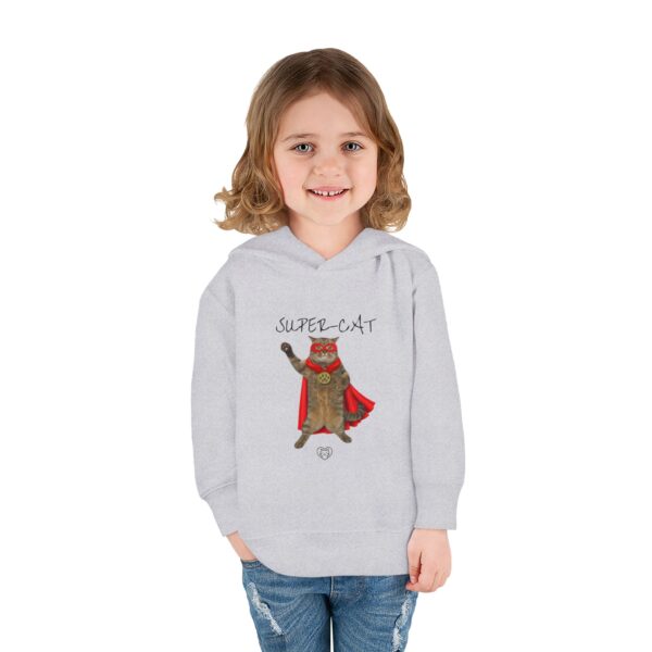 Super-Cat illustration Toddler Hoodie | Superhero Cat Kids Pullover - Image 8