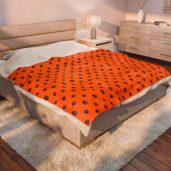 Cozy Velveteen Plush Blanket with Paw Print Design | Soft Throw for Pets and Animal Lovers | Great for Home Decor, Gifts, and Celebrations - Image 8