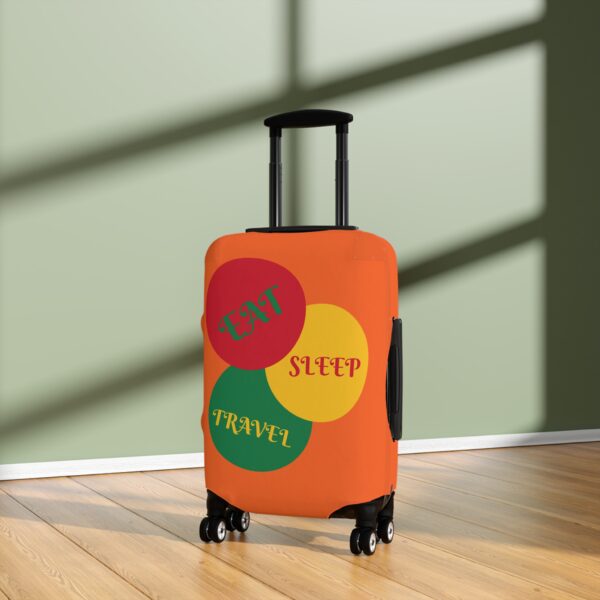 Retro Traffic Light Luggage Cover | Colorful Stripes Suitcase Sleeve - Image 4