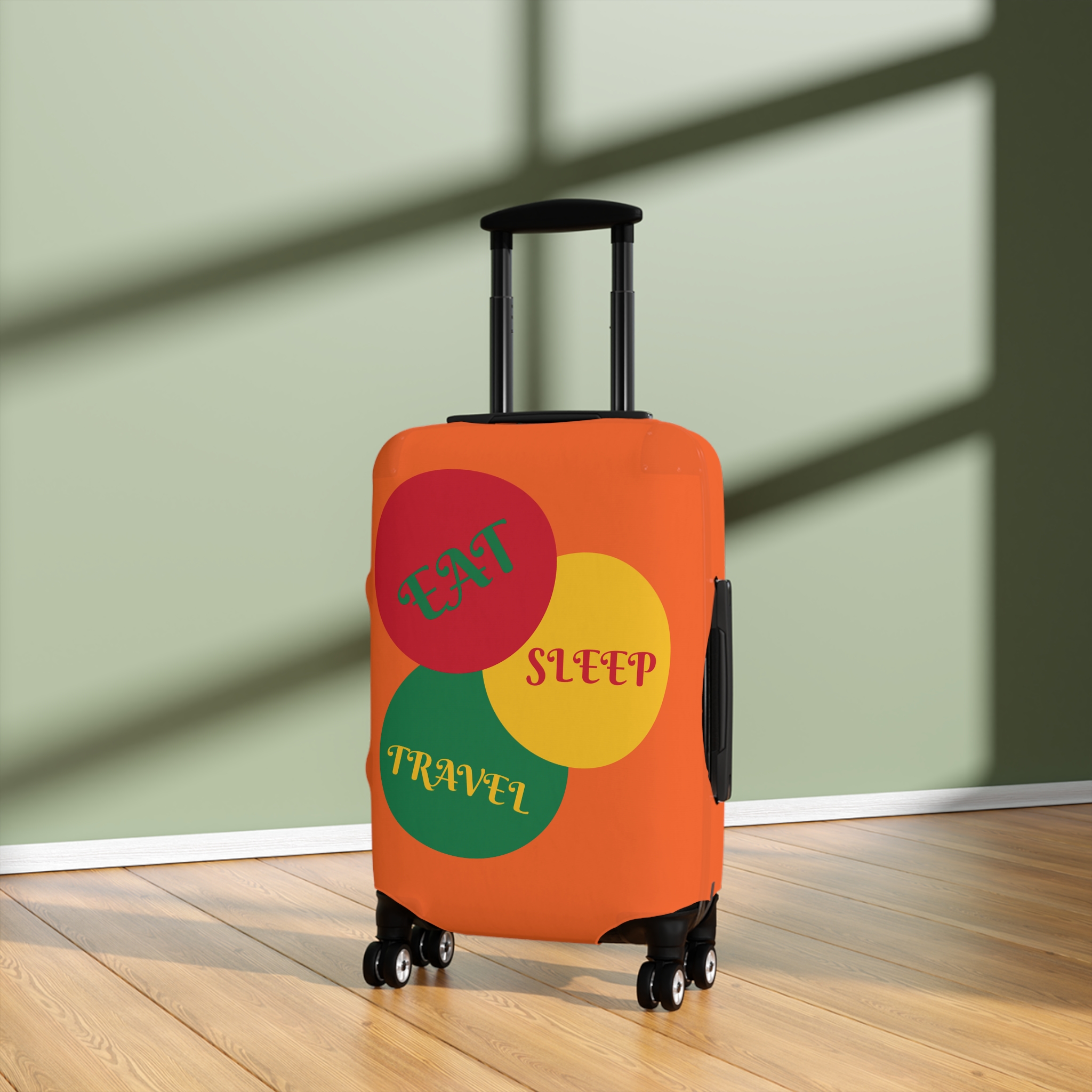Retro Traffic Light Luggage Cover | Colorful Stripes Suitcase Sleeve - Image 4