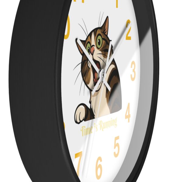 Funny Cat Wall Clock - Time is Running, Cat Decor, Unique Gift for Cat Lovers, Home Office Wall Art, Quirky Kitty Clock - Image 5