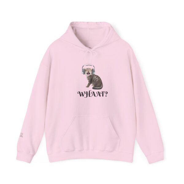 Cat Wearing Headphones 'Whaat?' Hoodie | Funny Kitty Graphic - Image 29