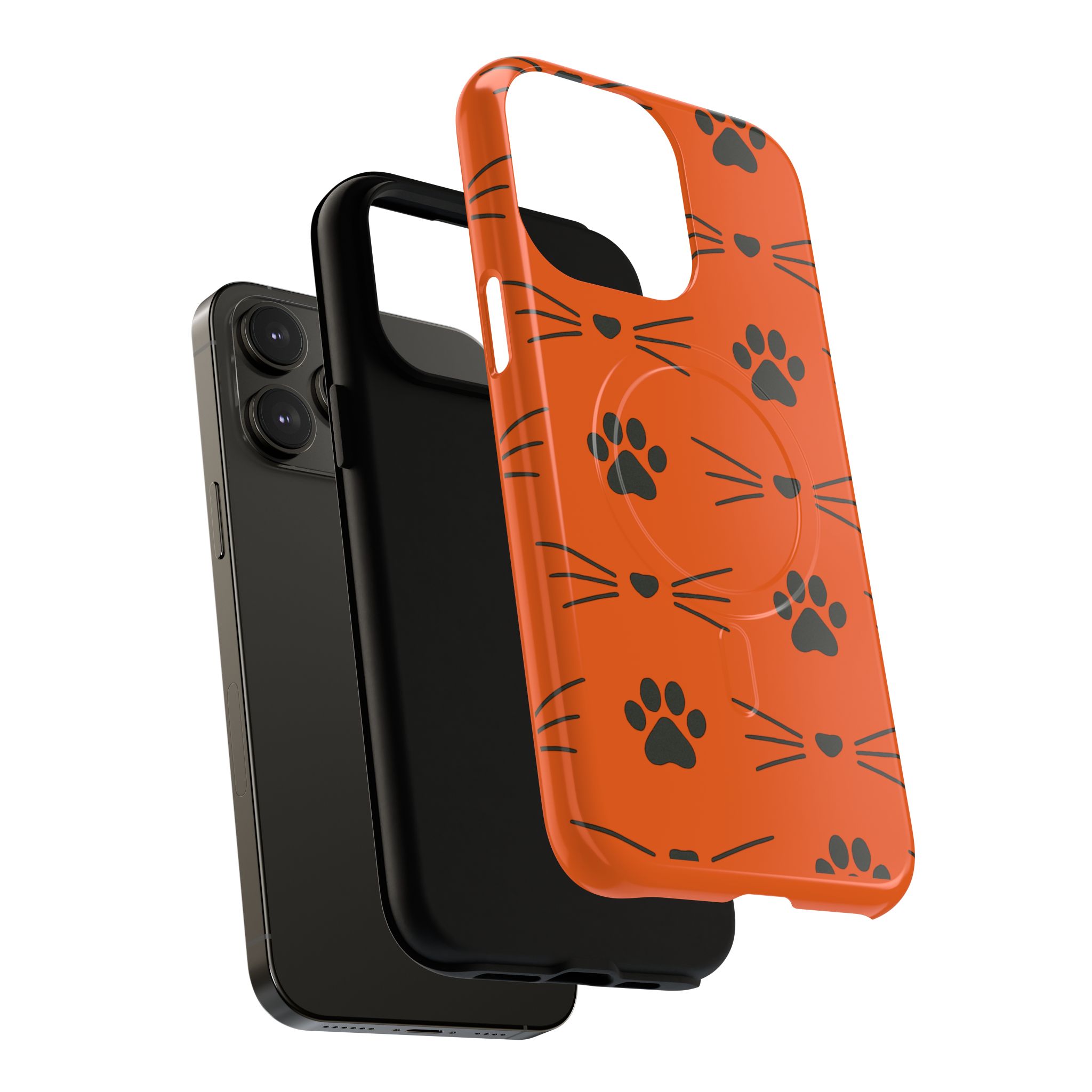 Cute Cat Pattern Magnetic Phone Case, Pet Lover Gift, Fun Yellow Phone Cover, Whiskers Design, Unique Animal Case, Birthday Gift - Image 45