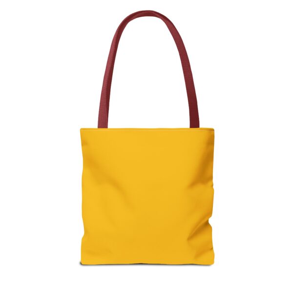 Cat Mom Tote Bag - Proud Cat Owner Gift, Funny Gift for Cat Lovers, Yellow AOP Tote, Everyday Use, Eco-Friendly Shopping Bag - Image 6