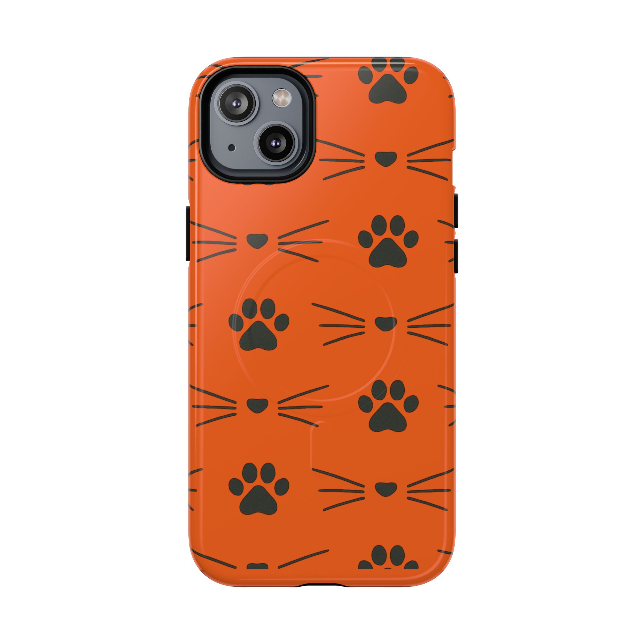 Cute Cat Pattern Magnetic Phone Case, Pet Lover Gift, Fun Yellow Phone Cover, Whiskers Design, Unique Animal Case, Birthday Gift - Image 37