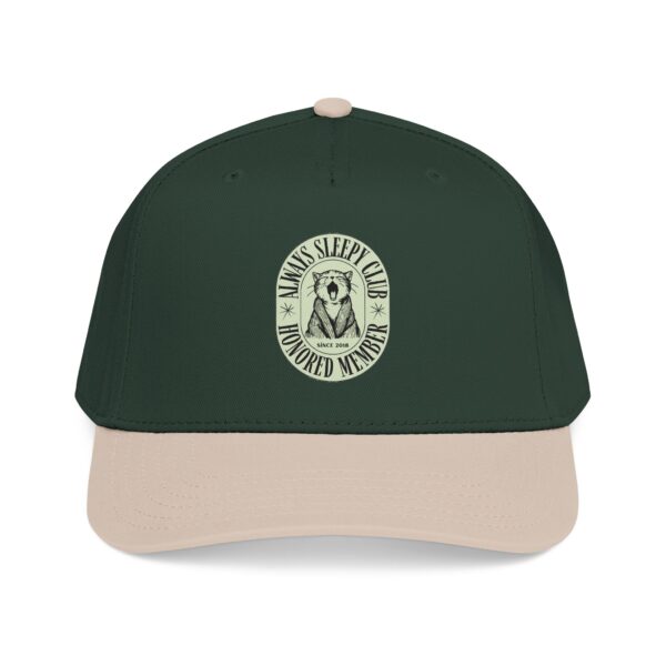 Lazy Sleepy Cub embroidered bear logo Mid Profile Baseball Cap | vintage woodland design - Image 5