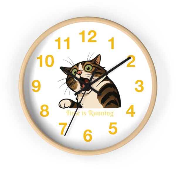 Funny Cat Wall Clock - Time is Running, Cat Decor, Unique Gift for Cat Lovers, Home Office Wall Art, Quirky Kitty Clock - Image 13