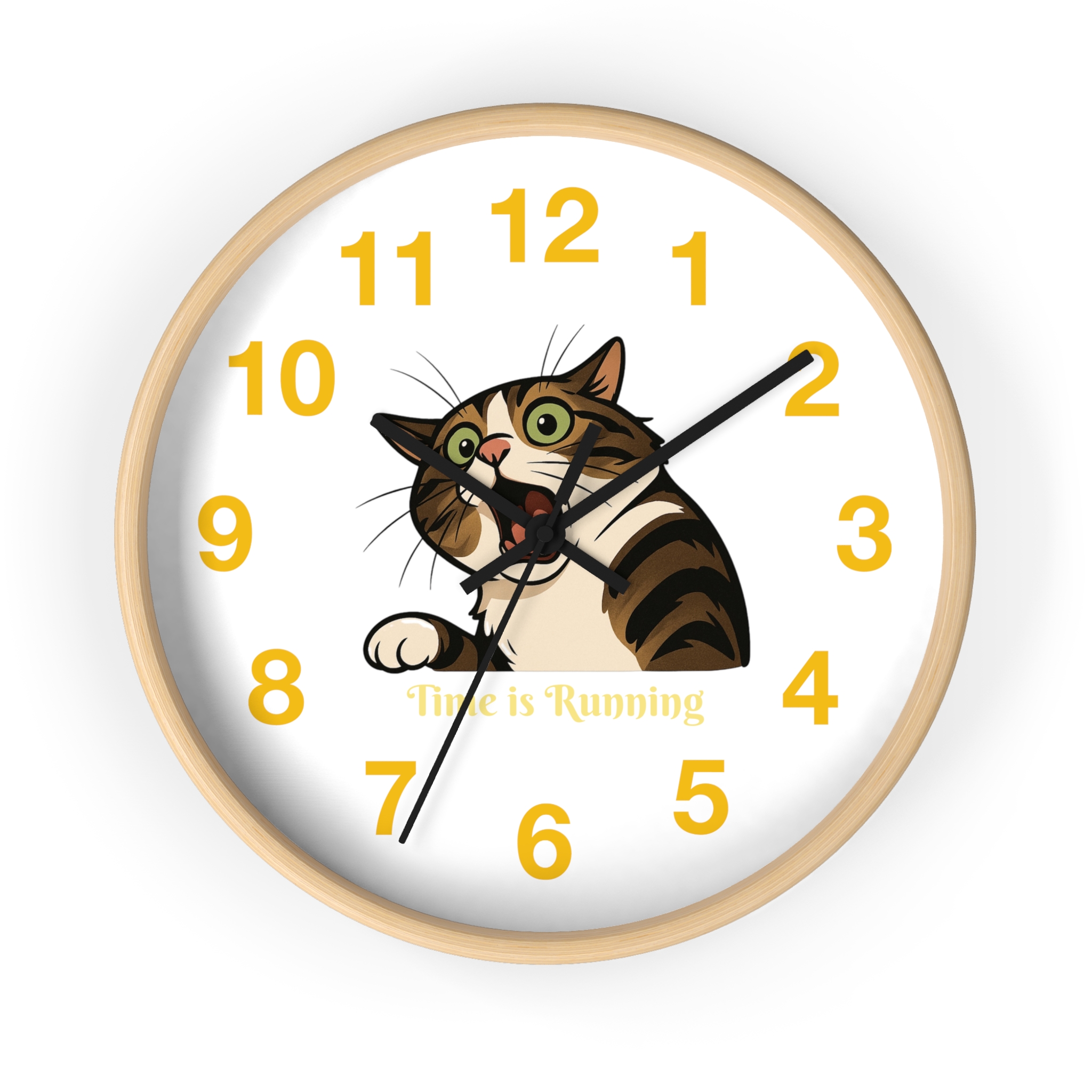 Funny Cat Wall Clock - Time is Running, Cat Decor, Unique Gift for Cat Lovers, Home Office Wall Art, Quirky Kitty Clock - Image 13