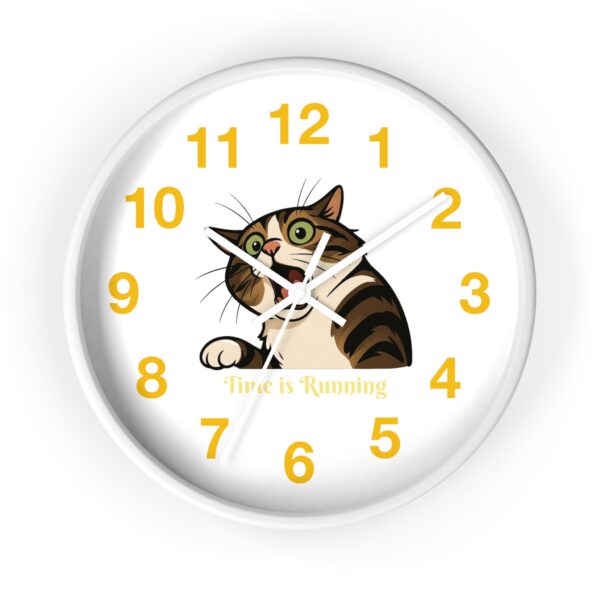 Funny Cat Wall Clock - Time is Running, Cat Decor, Unique Gift for Cat Lovers, Home Office Wall Art, Quirky Kitty Clock - Image 10