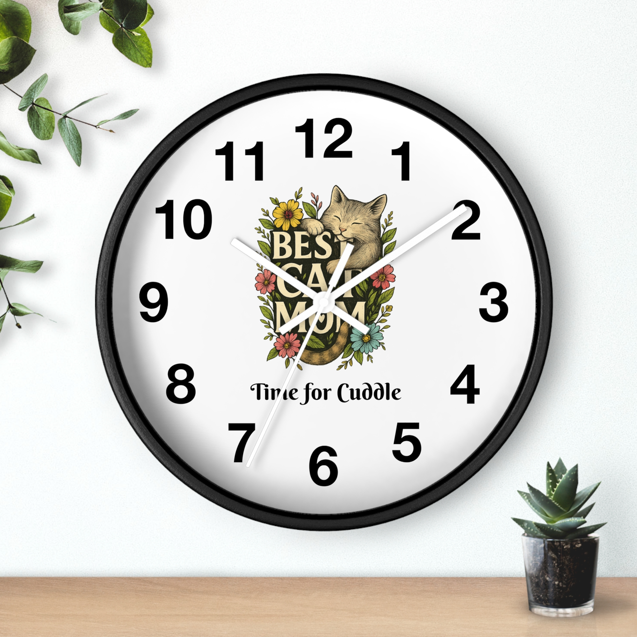 Funny Cat Wall Clock - Time is Running, Cat Decor, Unique Gift for Cat Lovers, Home Office Wall Art, Quirky Kitty Clock - Image 6