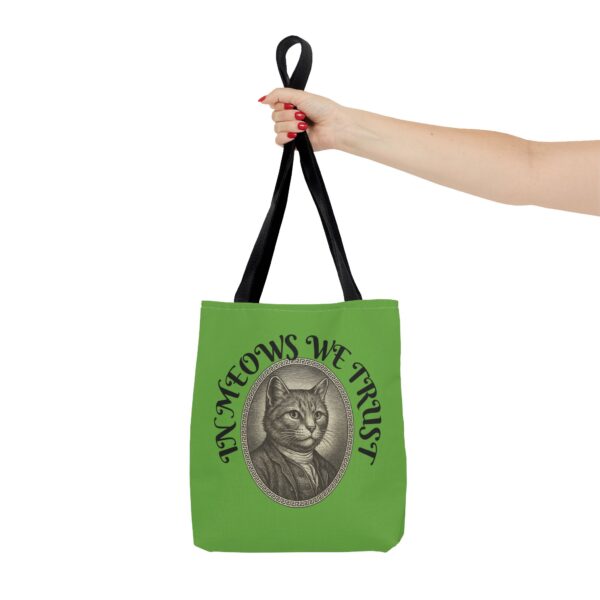 Cat Lovers Tote Bag, In Meows We Trust, Funny Cat Bag, Pet Owner Gift, Stylish Shopping Tote, Animal Lover Accessory - Image 4