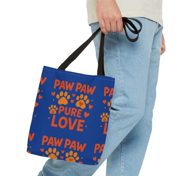 Paw Print Tote Bag - Pure Love Design, Dog Lover Gift, Animal Care Tote, Pet Accessory, Everyday Use Bag - Image 3