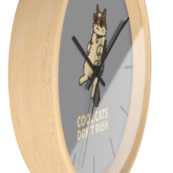 Funny Cat Wall Clock - Time is Running, Cat Decor, Unique Gift for Cat Lovers, Home Office Wall Art, Quirky Kitty Clock - Image 14