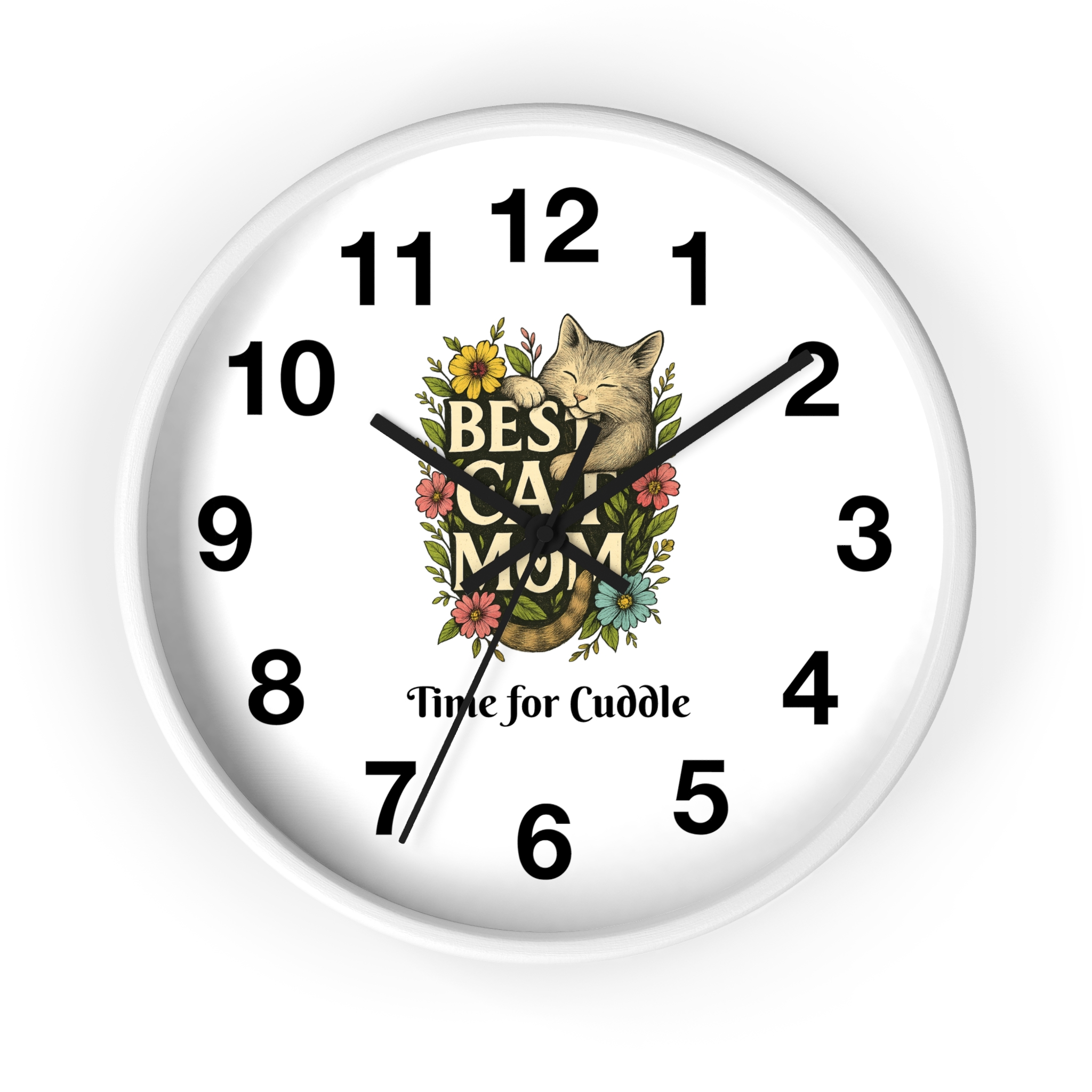 Funny Cat Wall Clock - Time is Running, Cat Decor, Unique Gift for Cat Lovers, Home Office Wall Art, Quirky Kitty Clock - Image 7