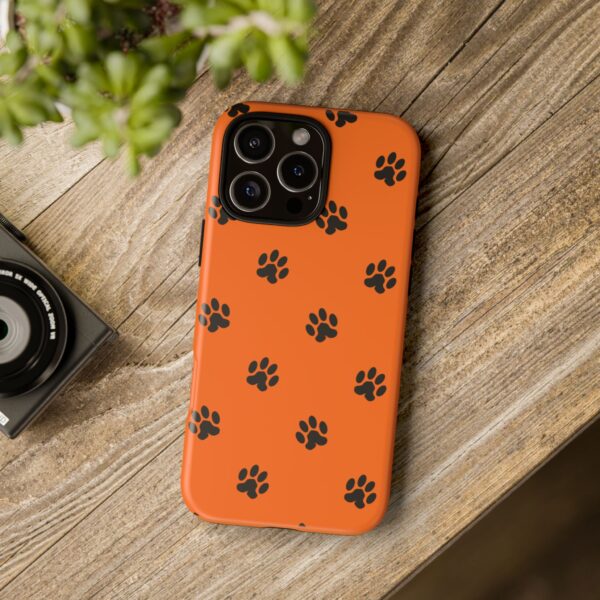 Orange Paw Print Phone Case | Tough Cases | Pet Lover Gift, Animal Print Cases, Unique Phone Cover, Fun Accessories, Birthday Gift - Image 208