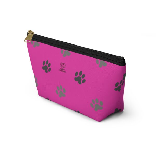 Pink Paw Print Accessory Pouch | T-Bottom Makeup Bag - Image 7
