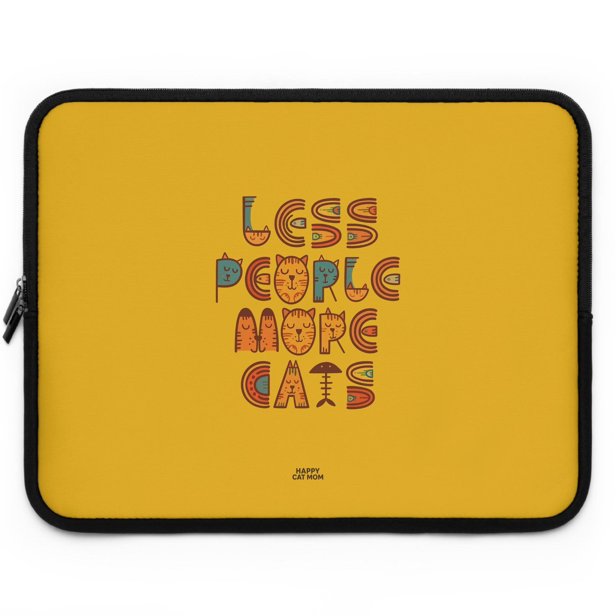 Laptop Sleeve- Less People More Cats, Fun Tech Case, Stylish Computer Bag, Gift for Cat Lovers, Cute Accessory for Every Occasion, Laptop Protector - Image 17