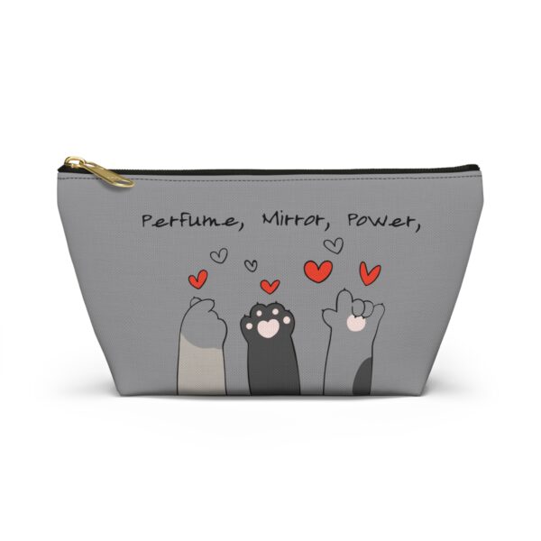 Cat Paw Hearts Accessory Pouch | Green T-Bottom Makeup Bag - Image 5