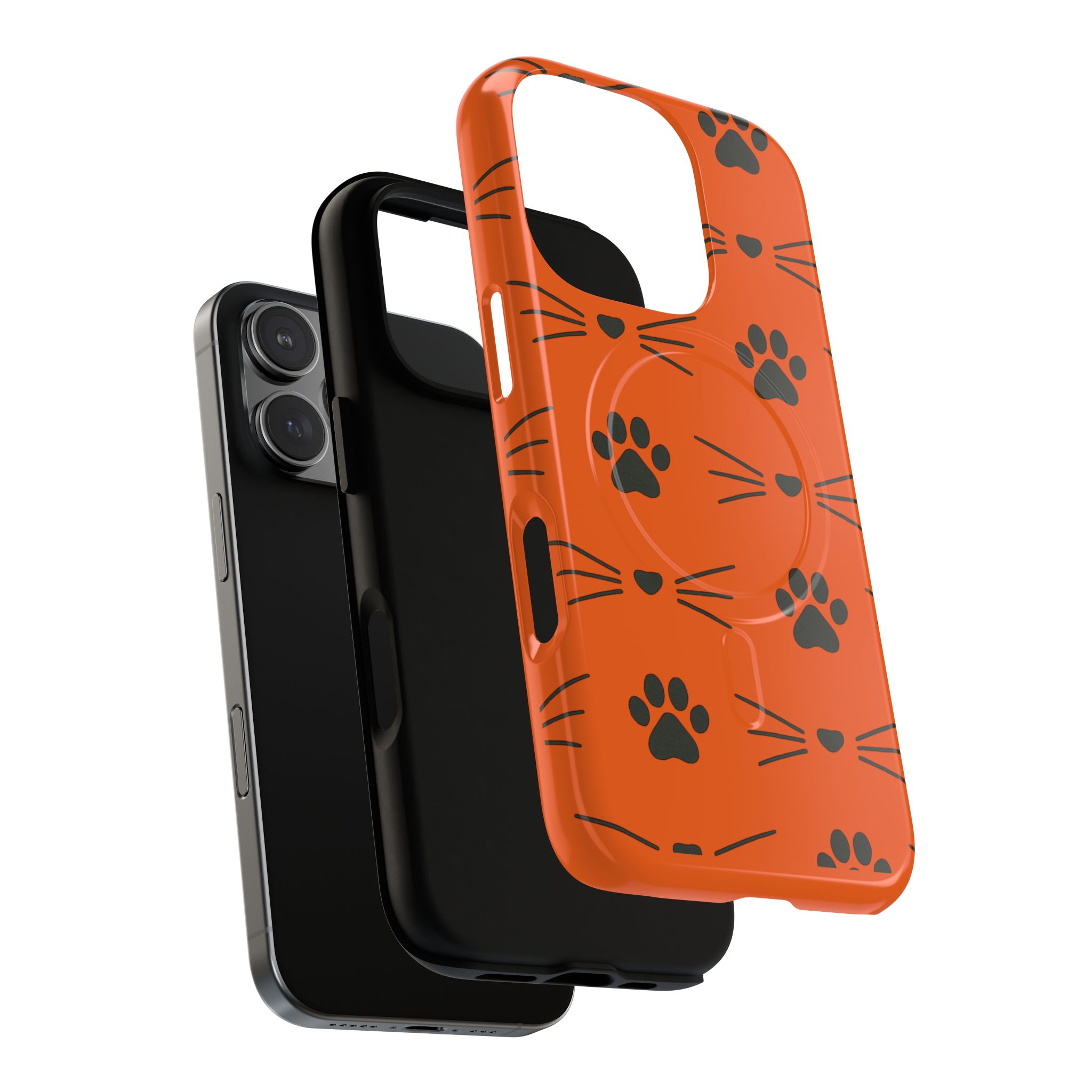 Cute Cat Pattern Magnetic Phone Case, Pet Lover Gift, Fun Yellow Phone Cover, Whiskers Design, Unique Animal Case, Birthday Gift - Image 51
