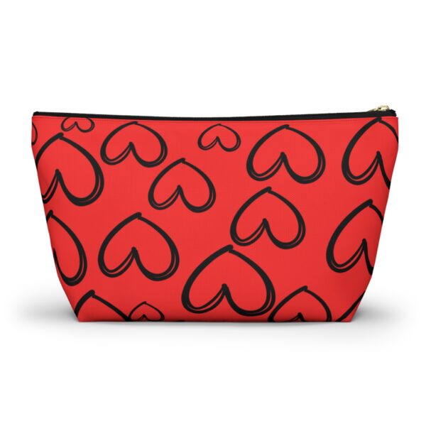 Handdrawn Heart Pattern Accessory Pouch - Image 2