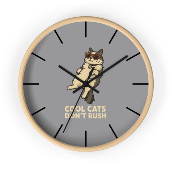 Funny Cat Wall Clock - Time is Running, Cat Decor, Unique Gift for Cat Lovers, Home Office Wall Art, Quirky Kitty Clock - Image 13