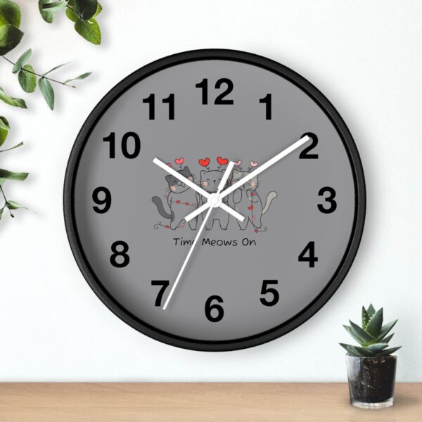 Funny Cat Wall Clock - Time Meows On, Cat Decor, Unique Gift for Cat Lovers, Home Office Wall Art, Quirky Kitty Clock - Image 6
