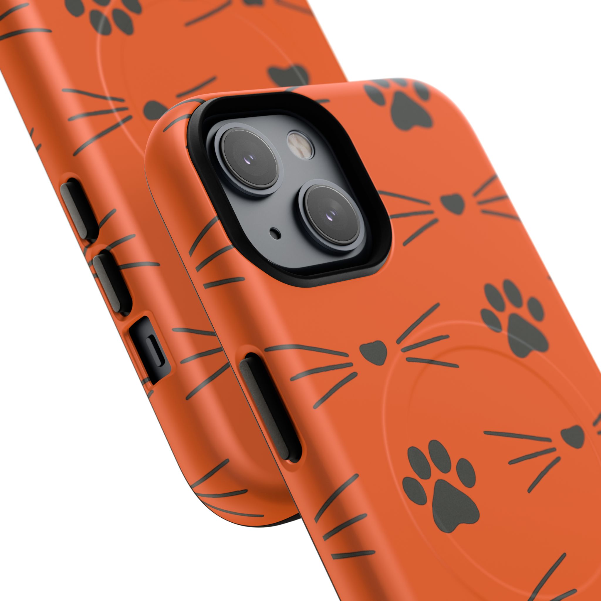 Cute Cat Pattern Magnetic Phone Case, Pet Lover Gift, Fun Yellow Phone Cover, Whiskers Design, Unique Animal Case, Birthday Gift - Image 29
