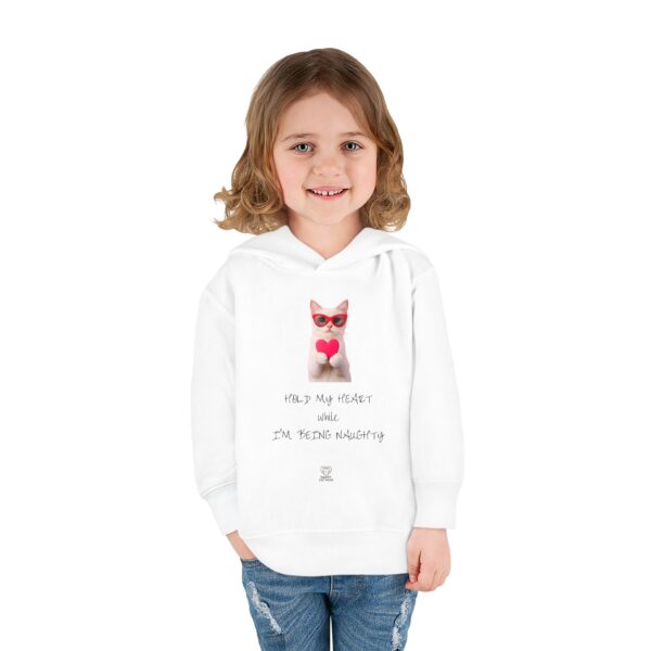 Cute Cat Holding Heart toddler hoodie | Valentine's Day Kids Pullover - Image 4