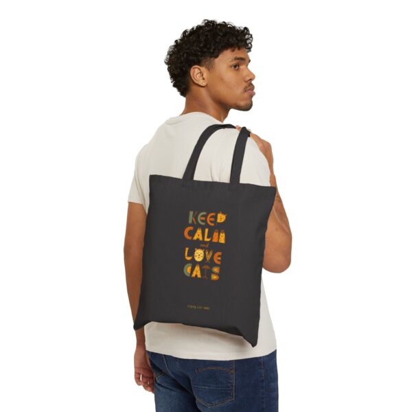 Best Cat Mom tote bag | Canvas Tote, Cat Illustration, Pet Lover Accessory - Image 3