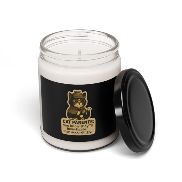 Cat Parents You Know They Will Investigate Soy Candle — 9oz Scented Jar (Novelty Cat Design) - Image 3