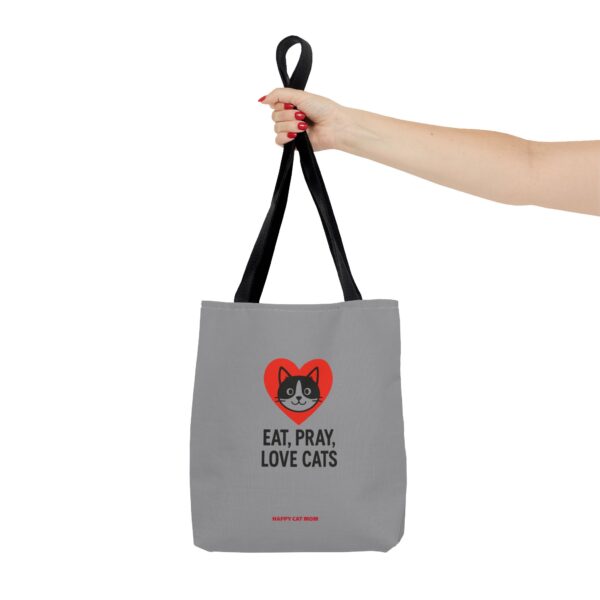 Cat Lover's Tote Bag - Eat, Pray, Love Cats | Reusable Shopping Bag, Gift for Cat Moms, Pet Supplies, Eco-Friendly Tote - Image 4