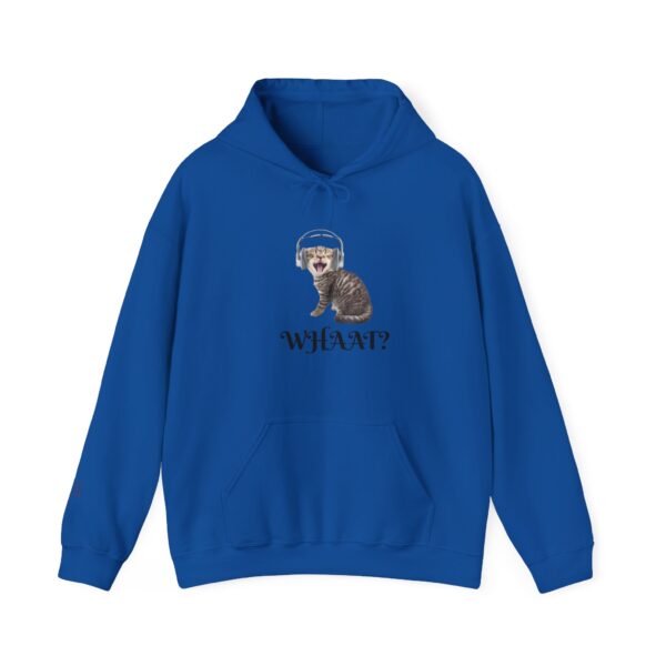 Cat Wearing Headphones 'Whaat?' Hoodie | Funny Kitty Graphic - Image 25
